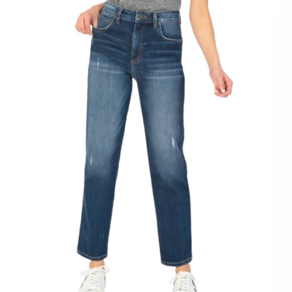 Kut From The Kloth Elizabeth Fab Ankle Straight Leg High Rise Denim Blue Jeans 8 - Picture 9 of 9